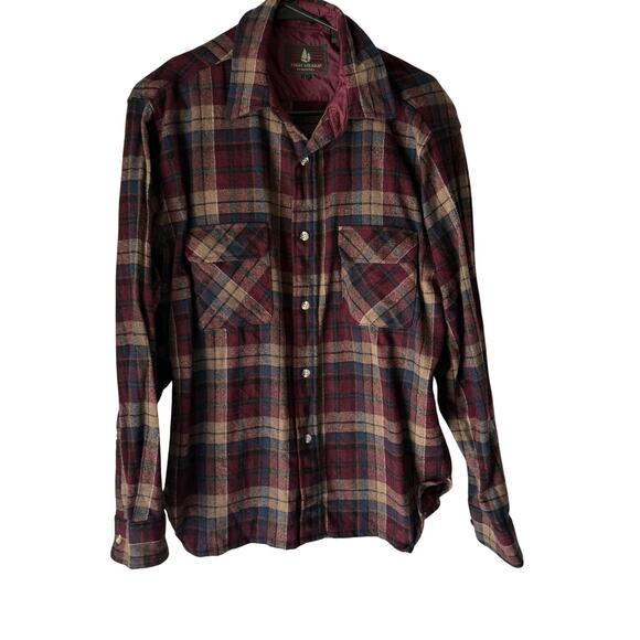 Vintage High Sierra Shirt Mens Large Plaid Wool Blend Flannel Button Up 90s - Picture 1 of 7